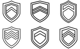 simple Military Rank Badge Shield vector