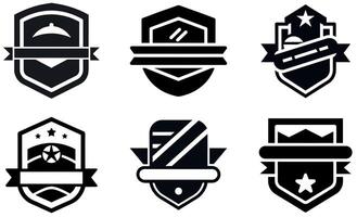 Shield Logos with Ribbons design vector