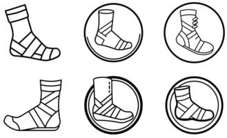 Line art sock bundle illustration vector