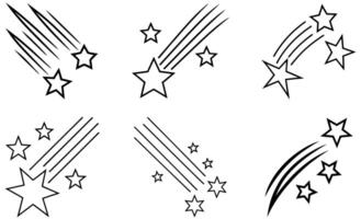 Black comet and shooting star design vector