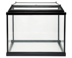 Glass display case designed for showcasing collectibles on a transparent background png