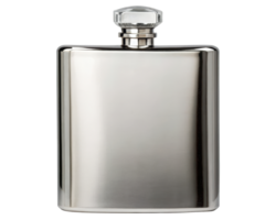 Stylish stainless steel flask for on-the-go drinks on a transparent background png