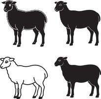 black silhouette icon set design vector