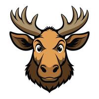 Illustration of a deer head with antlers isolated on a white background vector