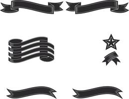 Elegant Black Ribbon Banners Set Perfect for Design Projects Various Styles Included for Added Versatility vector