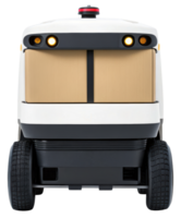 Compact delivery robot designed for efficient transport on a transparent background png