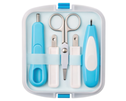Essential grooming kit with various handy tools on a transparent background png