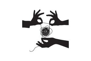 Messy Knot Problem Solving Symbol - Silhouette Art vector