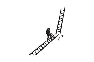 Metaphor of Struggle and Challenge Silhouette Illustration vector