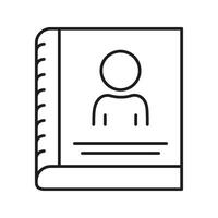 Address Book Line Icon. Contact Management And Personal Information Storage Outline Symbol. Networking And Communication Tool. Editable Stroke. Isolated Illustration vector