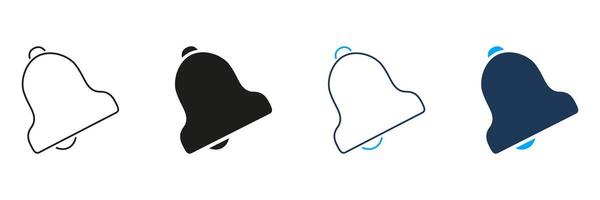 Notification Bell Line And Solid Icon Set. Alert And Reminder Symbol Collection. Communication And Notification System Design. Isolated Illustration vector