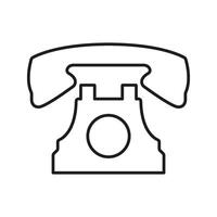 Retro Rotary Telephone Line Icon. Vintage Communication Device Outline Symbol. Classic Telephone Design For Nostalgia And Connectivity Themes. Editable Stroke. Isolated Illustration vector