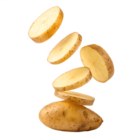 Falling Potato Slices Isolated on Transparent Background background png