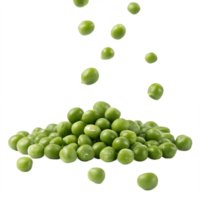 Fresh Green Peas Falling and Piling Up on Transparent Background png