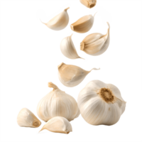Floating Garlic Cloves Against Transparent Background png