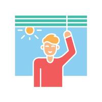 sun therapy color flat icon for digital and print projects. vector