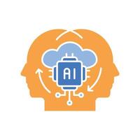 digital twins color flat icon. vector