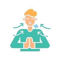 Breathwork color flat icon for digital and print projects. vector