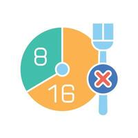 Intermittent fasting color flat icon for digital and print projects. vector