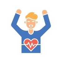 Heart rate variability color flat icon for digital and print projects. vector