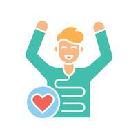 Gut health color flat icon for digital and print projects. vector