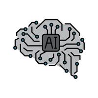 Artificial Intelligence color line icon for digital and print projects. vector