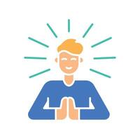 Mindfulness color flat icon for digital and print projects. vector
