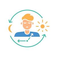 Circadian rhythm color flat icon for digital and print projects. vector