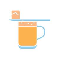 Bulletproof coffee color flat icon for digital and print projects. vector
