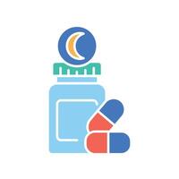 Melatonin optimization color flat icon for digital and print projects. vector