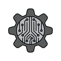 Mechatronics color line icon for digital and print projects. vector