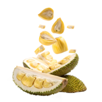 Flying Jackfruit Pieces Isolated on Transparent Background png