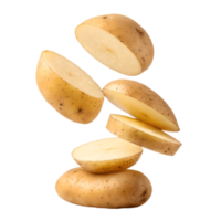 Falling Potato Slices Isolated on Transparent Background isolated png