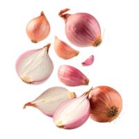 Floating Shallots Isolated on Transparent Background png