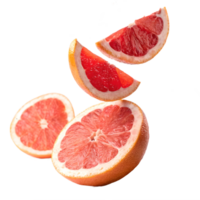 Floating Grapefruit Slices Against Transparent Background png
