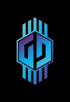 initial GD idea logo design vector