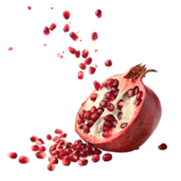 Exploding Pomegranate Seeds in Mid Air Transparent Background png