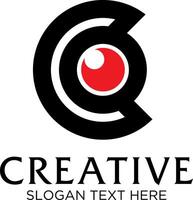 initial c with eye idea logo design vector