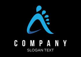 initial A with foot idea logo design vector