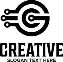 initial CG black idea logo design vector