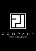 initial pj box idea logo design vector