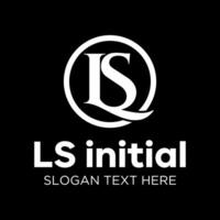 initial LS circle logo design vector