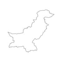 Map of Pakistan territories, featuring states and borders. An outline design without regions, isolated on a white background. Highly detailed illustration Middle East vector