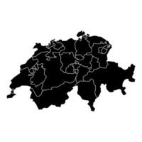 Illustration of a map of Switzerland territories. White flat design isolated on a white background. Highly detailed illustration map Europe vector