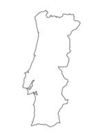 Map of portugal territories, featuring states and borders. An outline design without regions, isolated on a white background. Highly detailed illustration map Europe vector