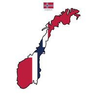 Colore map of Norway contour territories, featuring states and borders. White flat design isolated on a white background. Highly detailed illustration map Europe vector