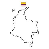 Map of Columbia territories, featuring states and borders. An outline design without regions, isolated on a white background. Highly detailed illustration south america vector