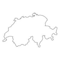 Map of Switzerland territories, featuring states and borders. An outline design without regions, isolated on a white background. Highly detailed illustration map Europe vector