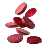 Falling Beet Slices Studio Shot Transparent Background png