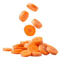 Falling Carrot Slices on Transparent Background png